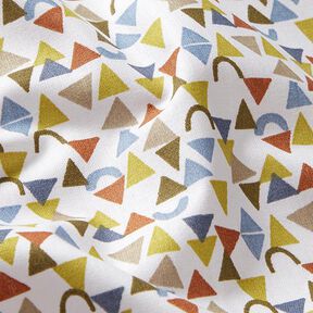 Tela de algodón Cretona Triángulos pequeños – blanco/marrón claro, 