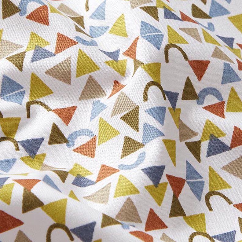 Tela de algodón Cretona Triángulos pequeños – blanco/marrón claro,  image number 2