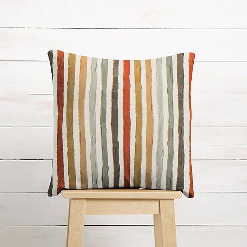 Tela decorativa Panama media Rayas pintadas – naturaleza/marrón,  image number 8