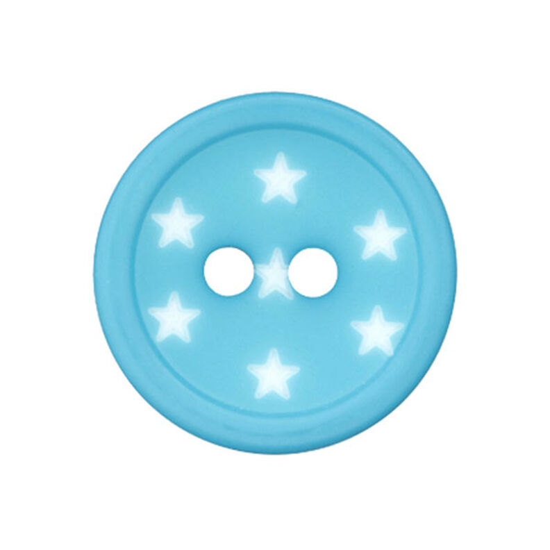 Botón de plástico Estrellas – turquesa,  image number 1