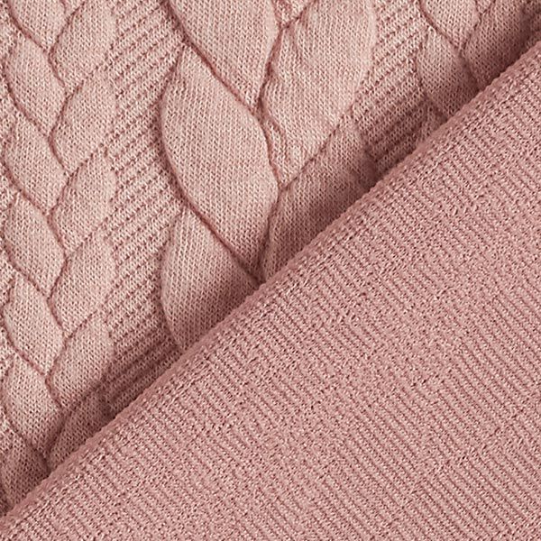 Tela de jersey jacquard Cloqué Punto trenzado – rosado,  image number 4