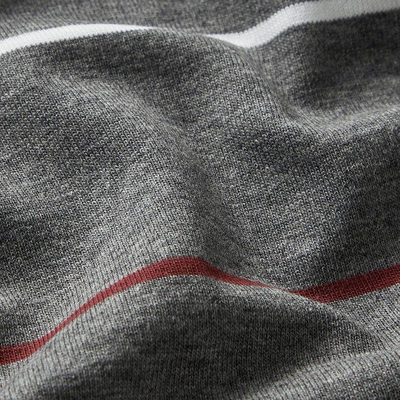Tela de jersey de algodón Rayas de colores – gris pizarra,  image number 2