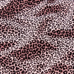 Tela de jersey de algodón Mini estampado de leopardo – rosa oscuro/negro, 