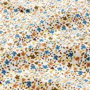 Tela de algodón Cretona Flores dispersas – beige claro/marrón claro, 