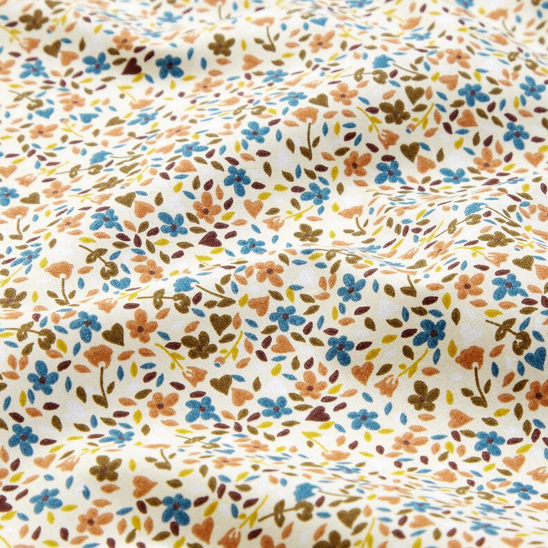 Tela de algodón Cretona Flores dispersas – beige claro/marrón claro,  image number 2