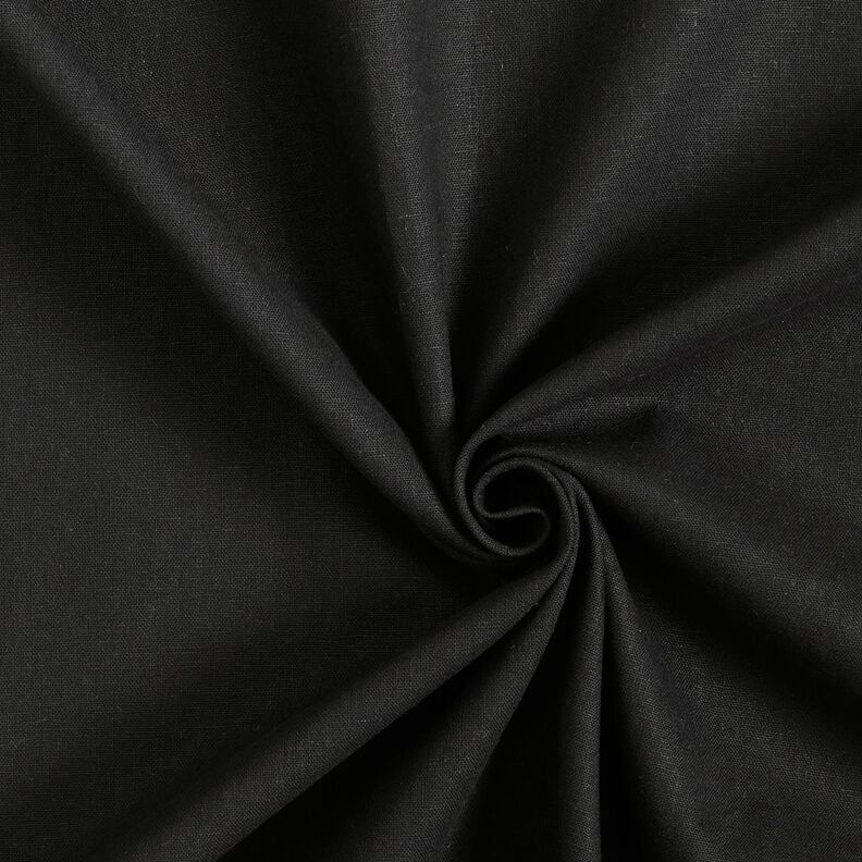 Mezcla de lino y algodón lavado – negro,  image number 1