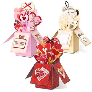 Set de cajas desplegables Día de San Valentín [ 3Unidad ] – rojo/pink, 