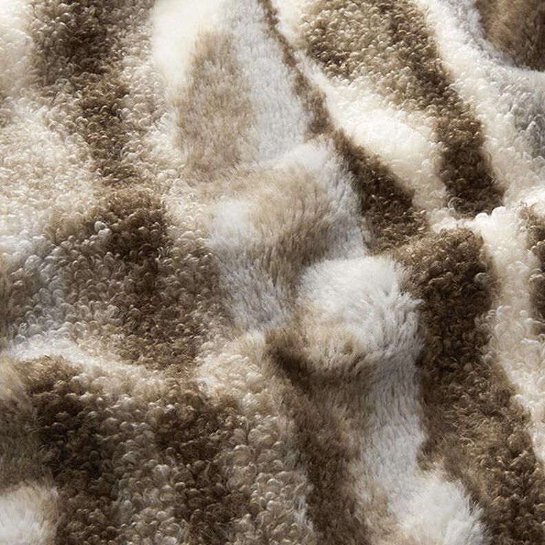 Piel sintética con rayas abstractas – blanco lana/gris pardo,  image number 2