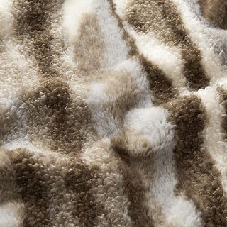 Piel sintética con rayas abstractas – blanco lana/gris pardo, 