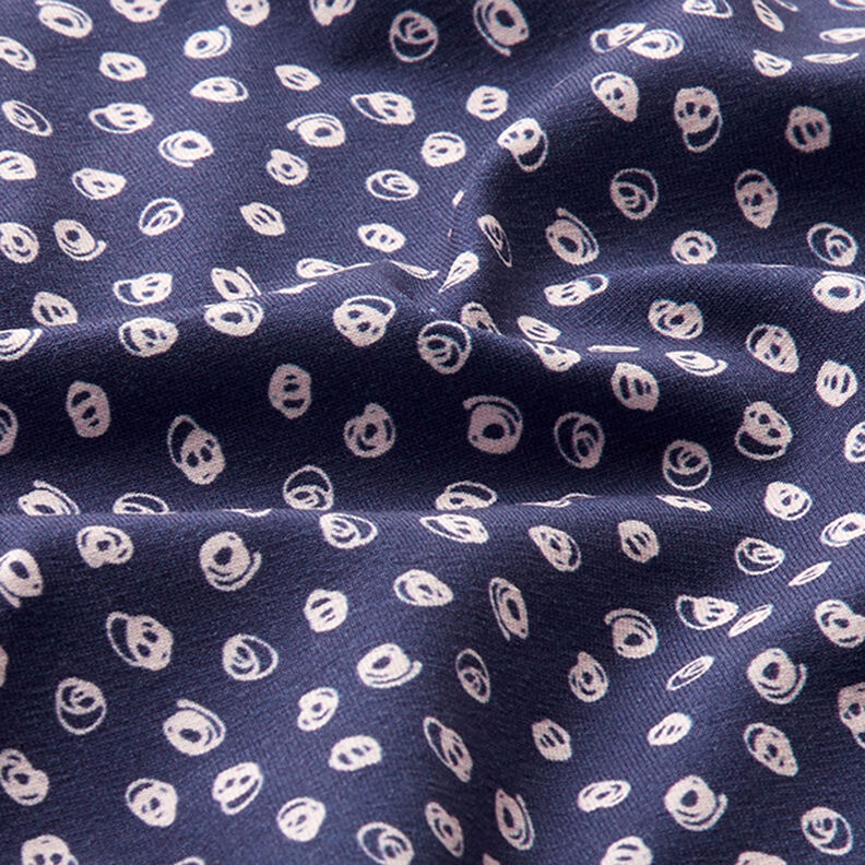 Tela de jersey de algodón con garabato – índigo,  image number 2