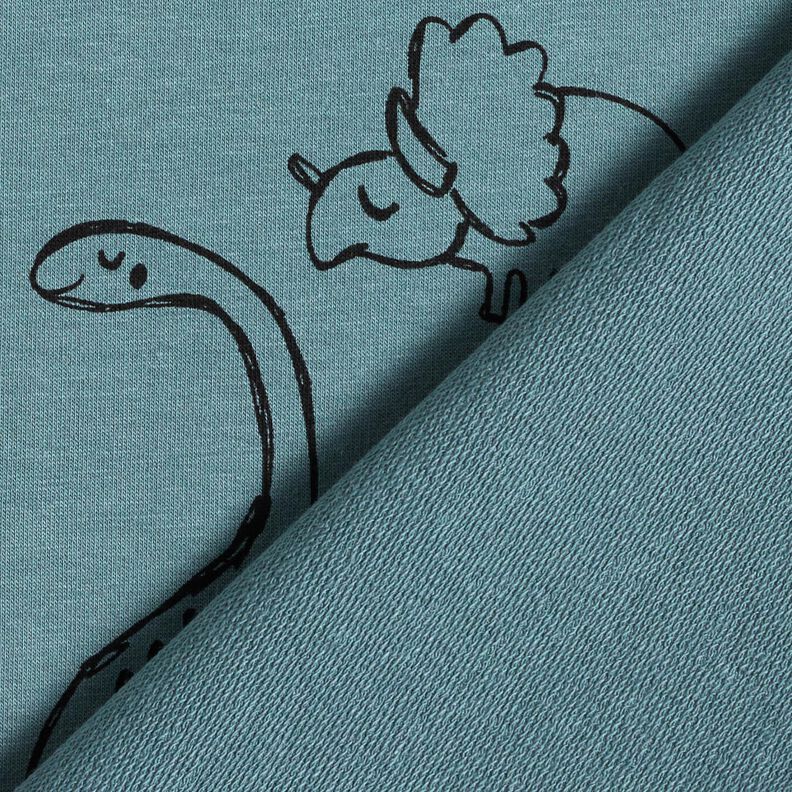 Felpa francesa veraniega Grandes garabatos de dinosaurios &ndash; azul,  image number 4