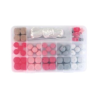 Caja de perlas de silicona | Rayher – rosa, 