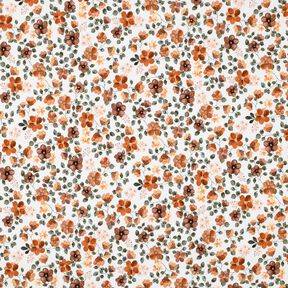 GOTS Tela de jersey de algodón Flores de otoño Impresión digital – blanco/rosado, 