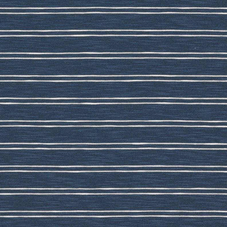 Tela de jersey de algodón Rayas irregulares – azul marino/blanco,  image number 1