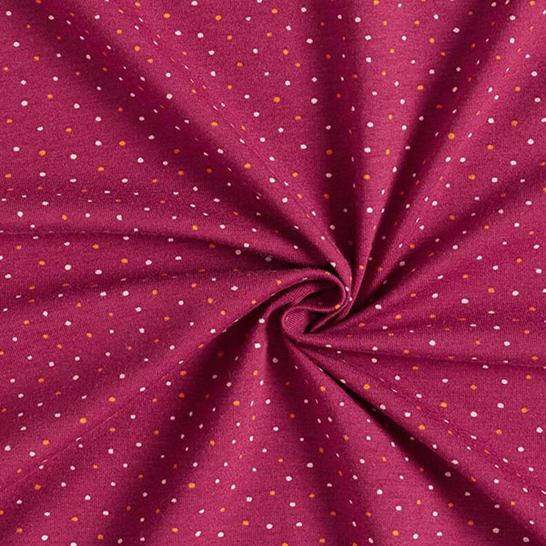 Tela de jersey de algodón Puntos de colores – burdeos,  image number 3