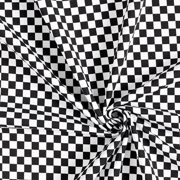 Tela de jersey de algodón Tablero de ajedrez [9 mm] – negro/blanco,  image number 3