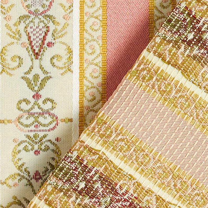 Tela de tapicería jacquard Rayas Biedermeier – crema/rosa antiguo,  image number 3