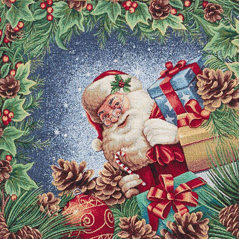 Panel Tapiz Regalo de navidad lurex – azul/verde,  image number 1