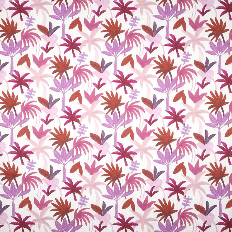 Gasa de algodón con palmeras | Nerida Hansen – blanco/uva,  image number 1