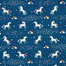 Tela decorativa Unicornios bailando Brilla en la oscuridad – azul océano/rosa,  thumbnail number 11