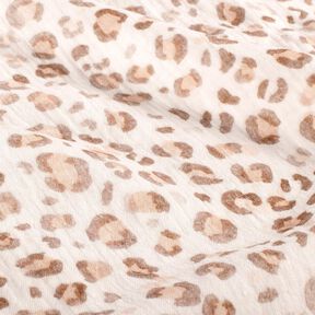 Muselina/doble arruga Acuarela leopardo Impresión digital – marfil, 