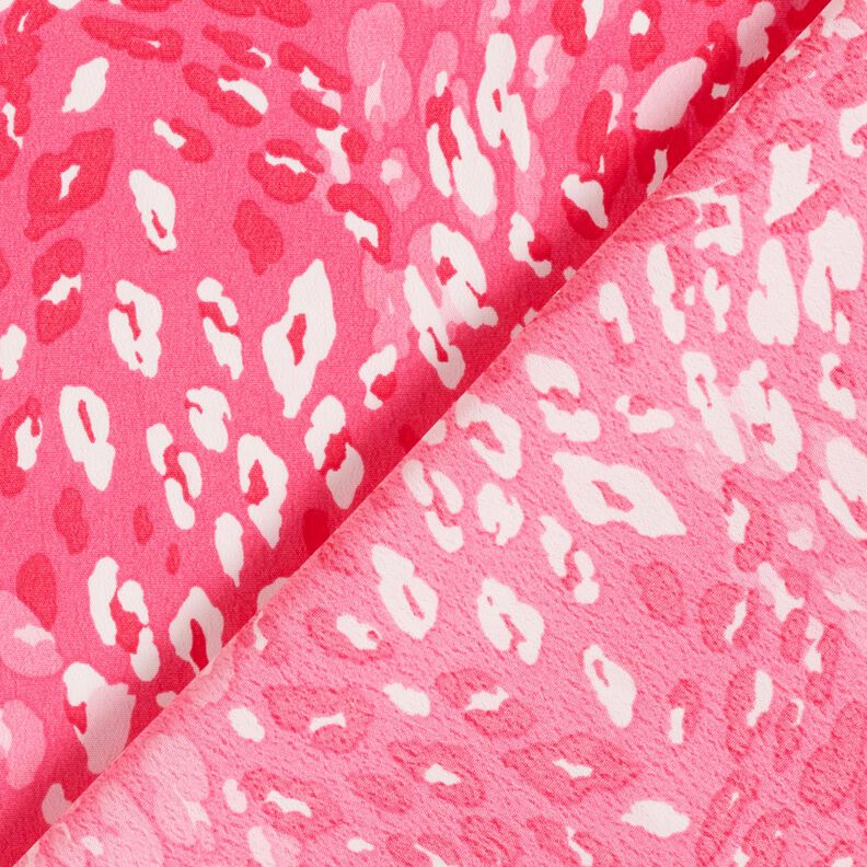Tela crepé con estampado leopardo abstracto – rosa intenso,  image number 4