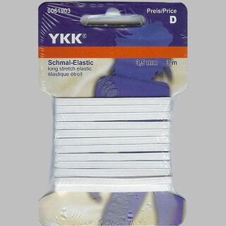 Elástico delgado [3m] – blanco | YKK, 