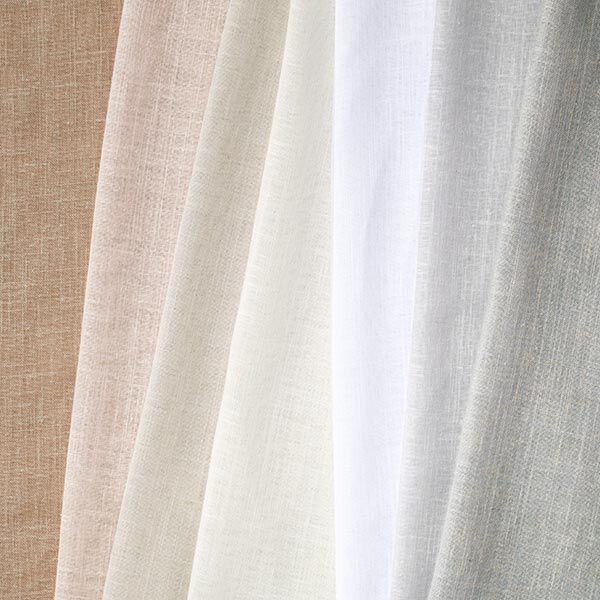 Tejido para cortinas Voile Apariencia de lino 300 cm – blanco lana,  image number 4