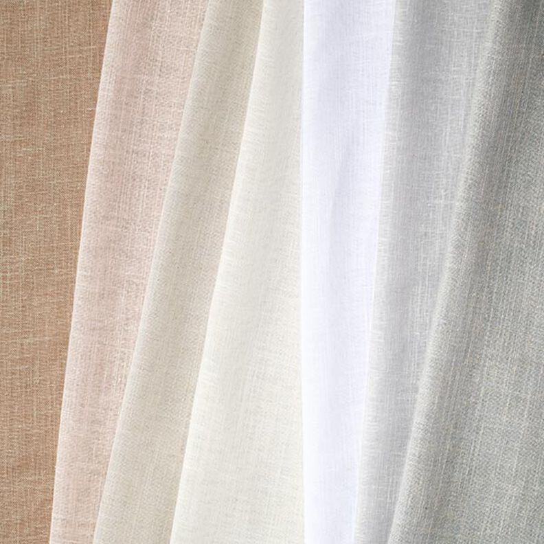Tejido para cortinas Voile Apariencia de lino 300 cm – blanco lana,  image number 4