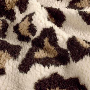 Sherpa suave con estampado de leopardo – almendra/negro, 