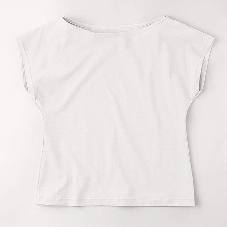 Tela de jersey de algodón Uni mediano – blanco lana,  image number 9