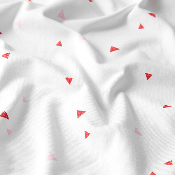 GOTS Tela de jersey de algodón Triángulos Apariencia de sello | Tula – blanco,  image number 2