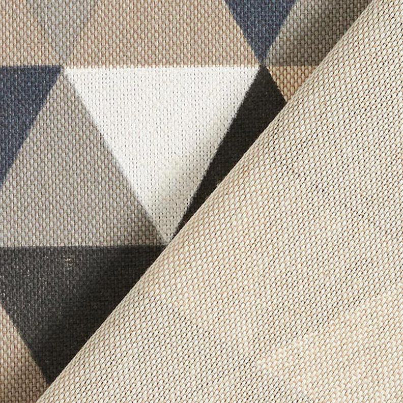 Tela decorativa Panama media Triángulos – beige/gris,  image number 4