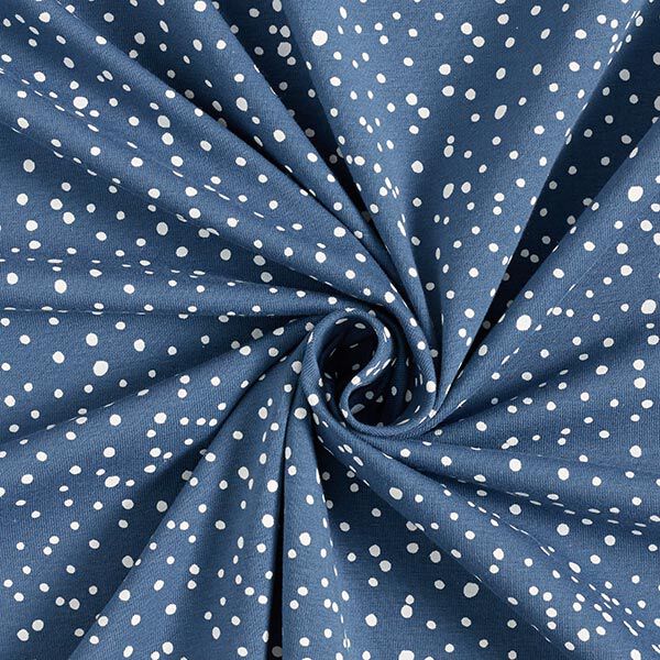 Tela de jersey de algodón Puntos irregulares – azul vaquero,  image number 3