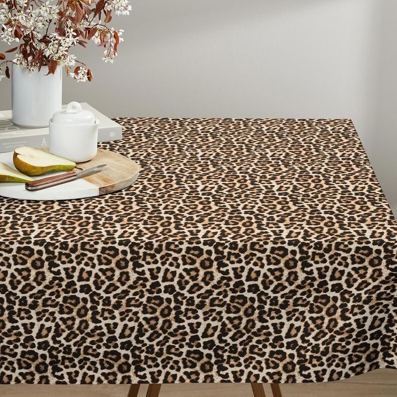 Tela decorativa Panama media Elegante estampado de leopardo – negro/naturaleza,  image number 7
