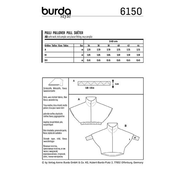 Suéter, Burda 6150 | 34-44,  image number 10