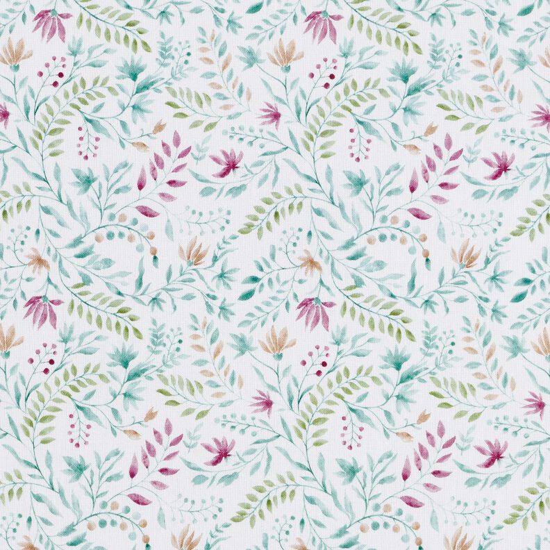 Popelina de algodón Sueño floral Impresión digital – blanco/Eucalipto,  image number 1
