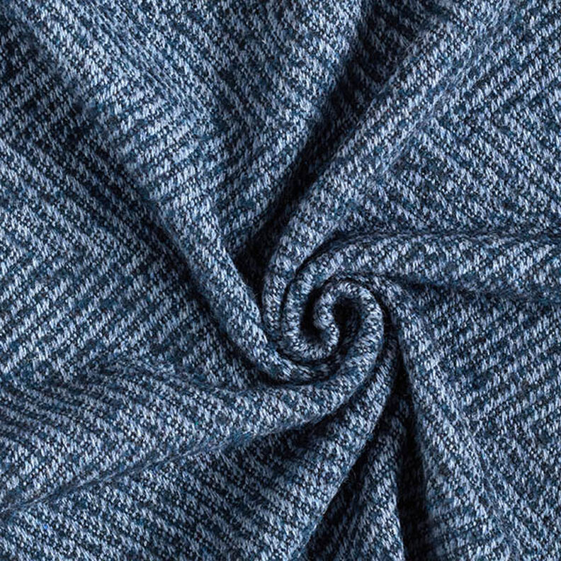 Tela de abrigo de lana estilo zigzag – azul marino,  image number 3