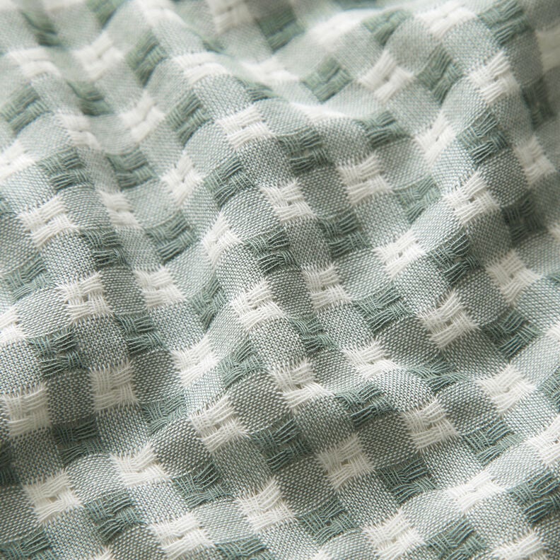 Tela de algodón con estructura a cuadros – blanco/caña,  image number 2