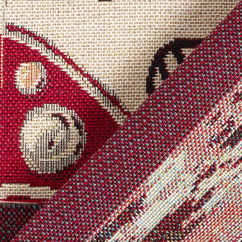 Tela decorativa Pieza de tapiz VW Bulli – naturaleza/rojo,  image number 5