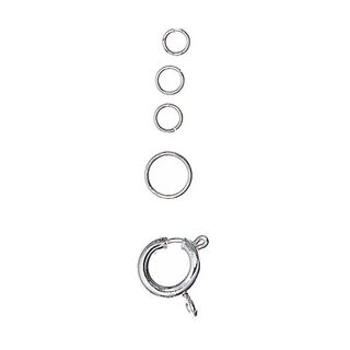 Conjunto de anillos elásticos grande [5 unidades], Jewellery Made by Me | Rico Design - plata, 