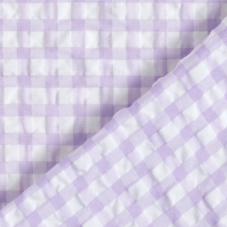 Seersucker con cuadros vichy grandes – blanco/lila pastel,  image number 4