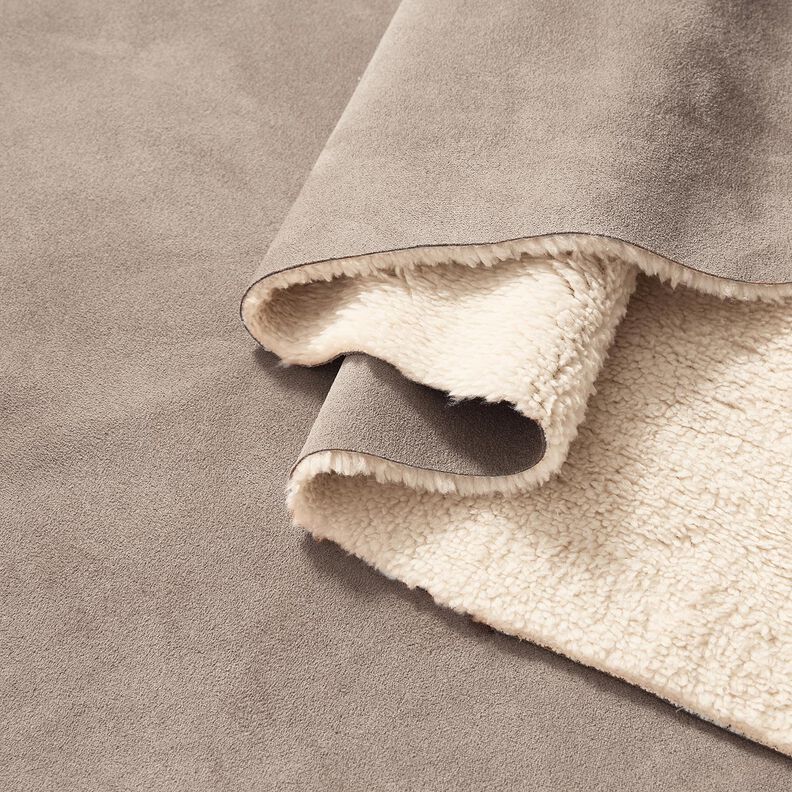 Terciopelo con forro de piel de sherpa – anémona,  image number 2