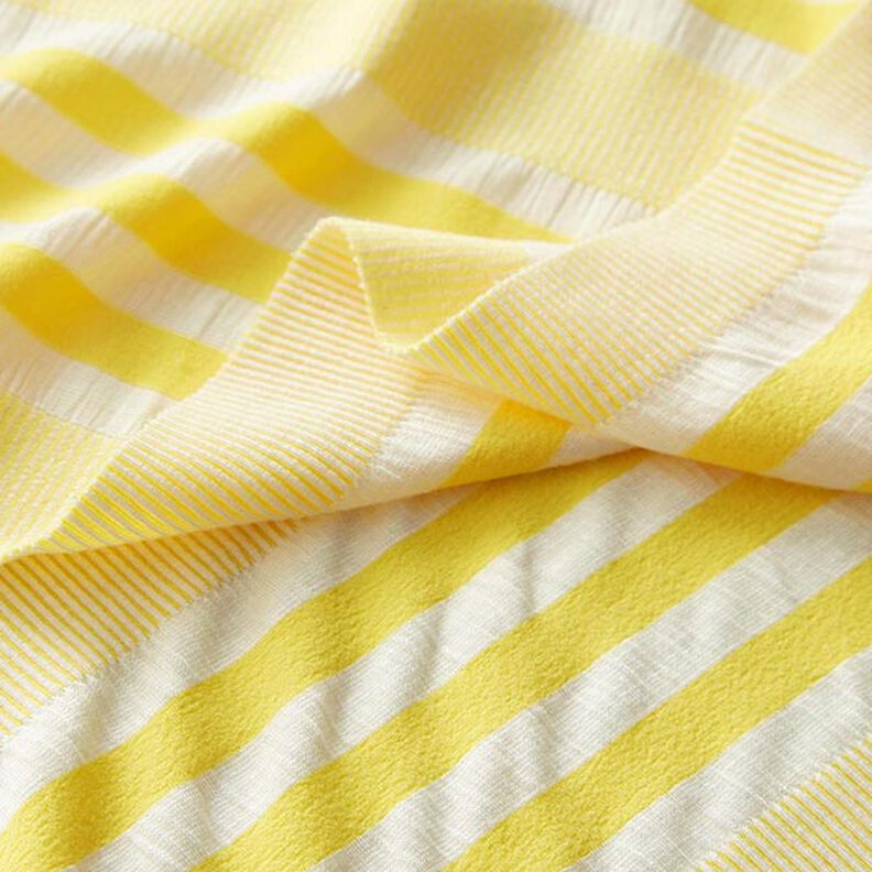 Tela de jersey de viscosa Estrellado – blanco/amarillo limón,  image number 3