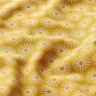 Tela de jersey de algodón brillan las flores – amarillo curry, 