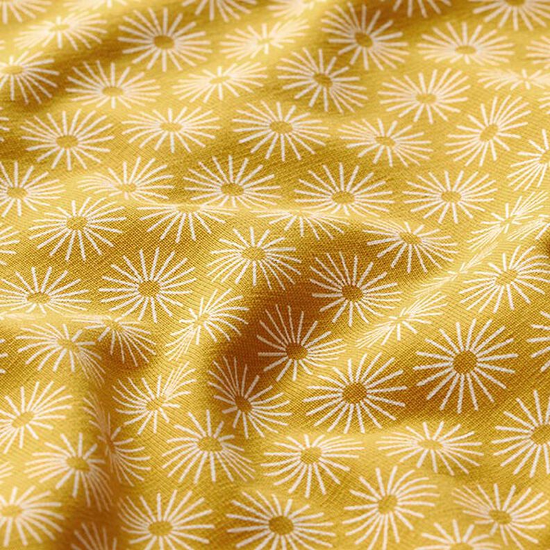 Tela de jersey de algodón brillan las flores – amarillo curry,  image number 2