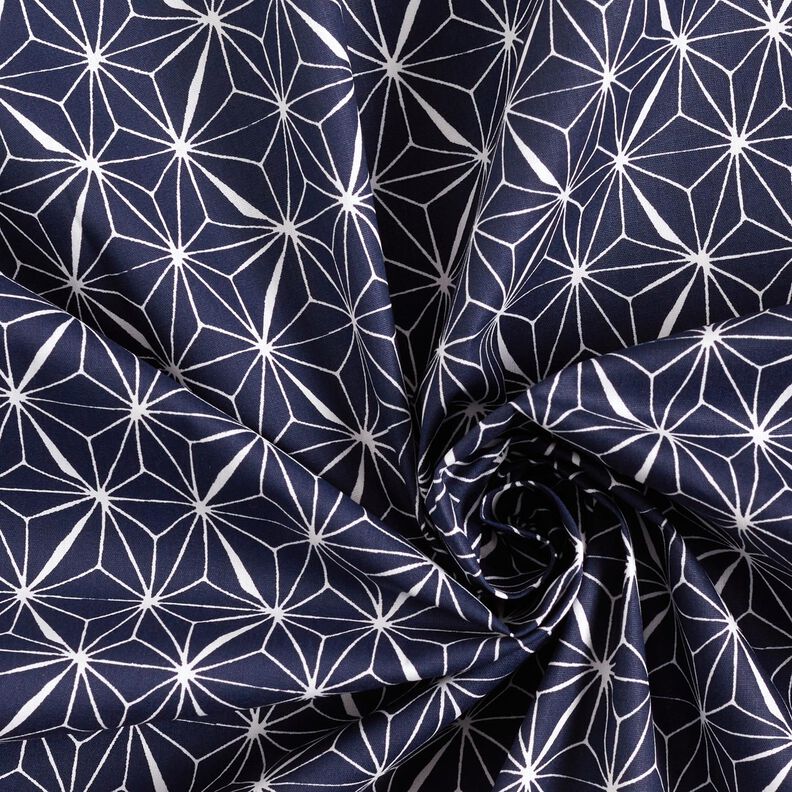 Algodón revestido Estrellas gráficas – azul marino/blanco,  image number 4