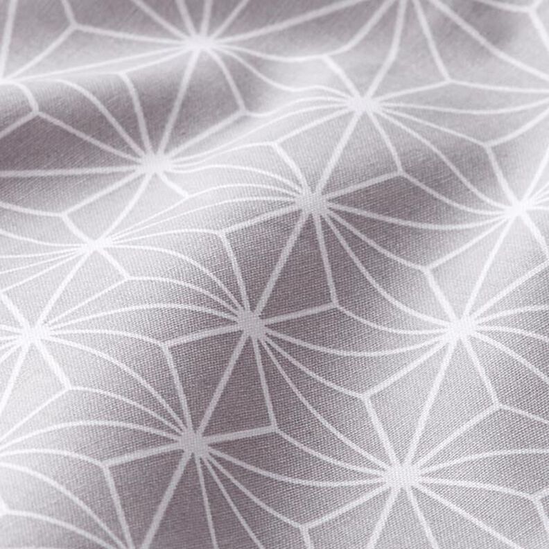 Tela de algodón Cretona Estrellas japonesas Asanoha – gris,  image number 2