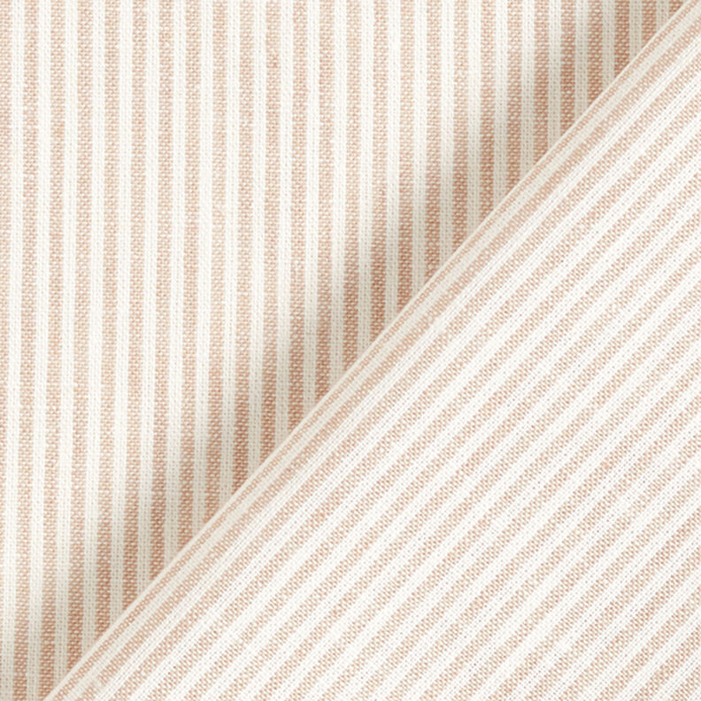 Mezcla de lino y algodón Rayas estrechas – beige/blanco lana,  image number 4