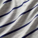 Tela de jersey de viscosa Rayas horizontales – gris claro/azul noche, 